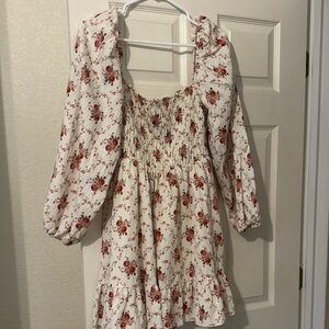 Altar'd State Cream Mini Dress with Rust Floral Print